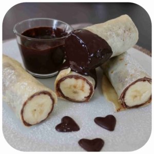 Crepes-Bananen-Rolle