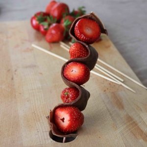 Erdbeeren Crêpes Fruchtspieß
